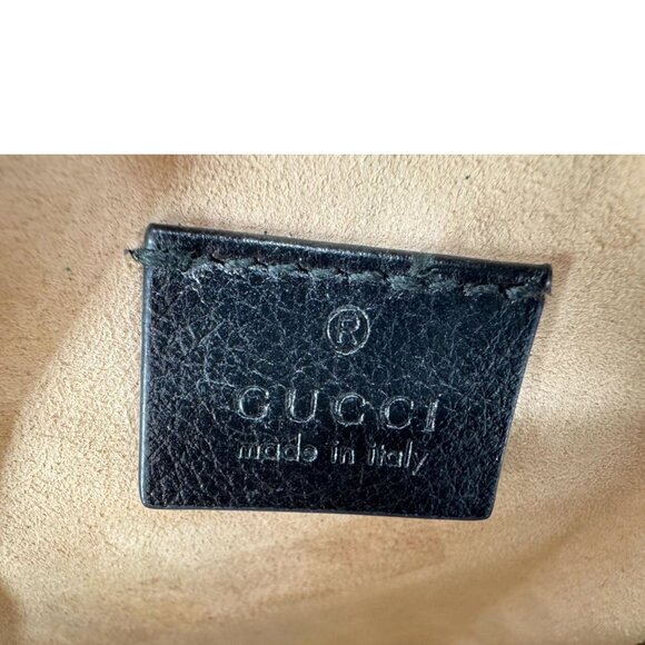 Gucci  GG Marmont Mini Round Leather Crossbody Bag Black 550154 - Picture 13 of 14